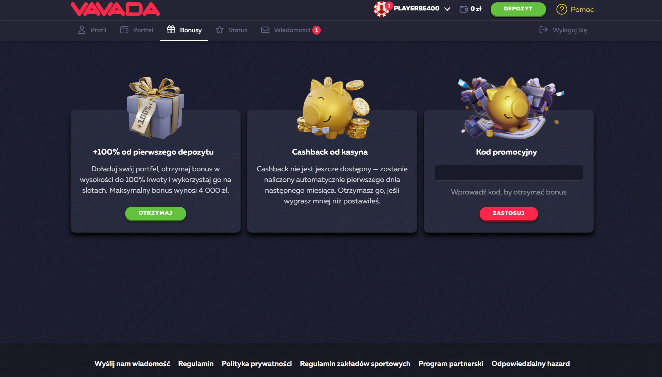 Wyłączne bonusy dla członków Vavada logowanie